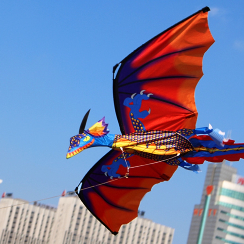 100m 연을 날리는 성인 연을 위한 꼬리 연이 있는 새로운 3D 드래곤 연, 야외 연 라인